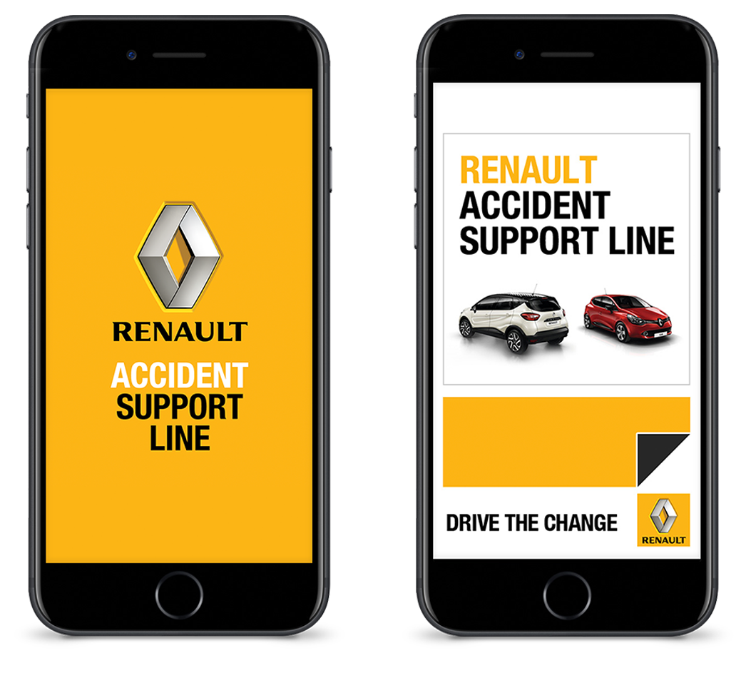 Renault Accident Support Line App developed by Woven's mobile app development team